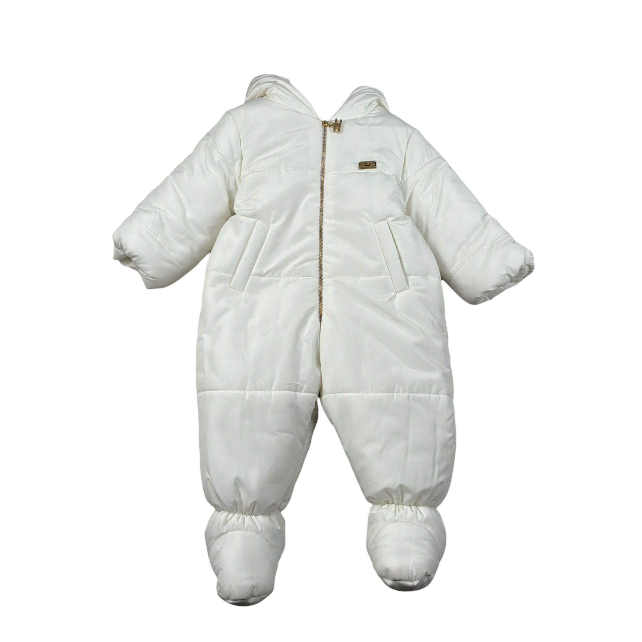 Elisabetta Franchi Eskimo tinta unita con Cappuccio Panna per Neonata ENTT003 PANNA ELISABETTA FRANCHI 