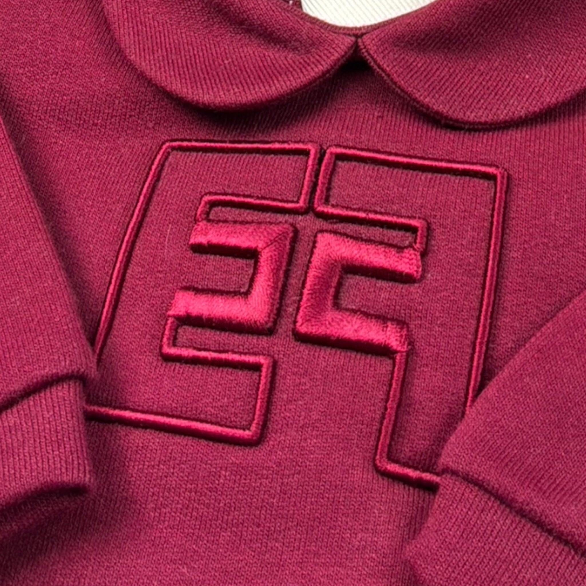 Elisabetta Franchi Tutina tinta unita con Logo Bordeaux per Neonata ENTU139 BORDEAUX ELISABETTA FRANCHI 