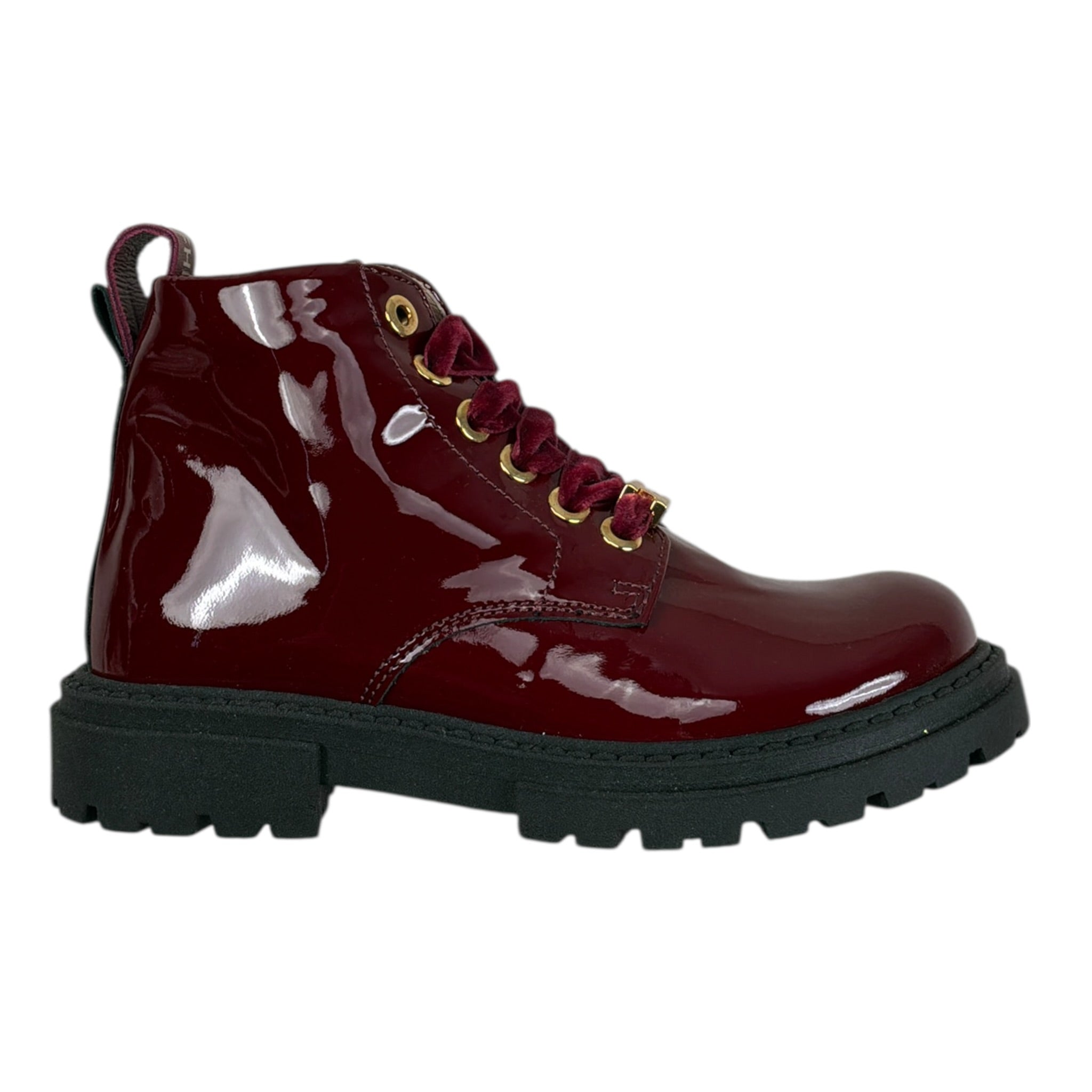 Elisabetta Franchi Stivale tinta unita Lucido con Lacci Bordeaux per Neonata F1A5E0381 BORDEAUX ELISABETTA FRANCHI 