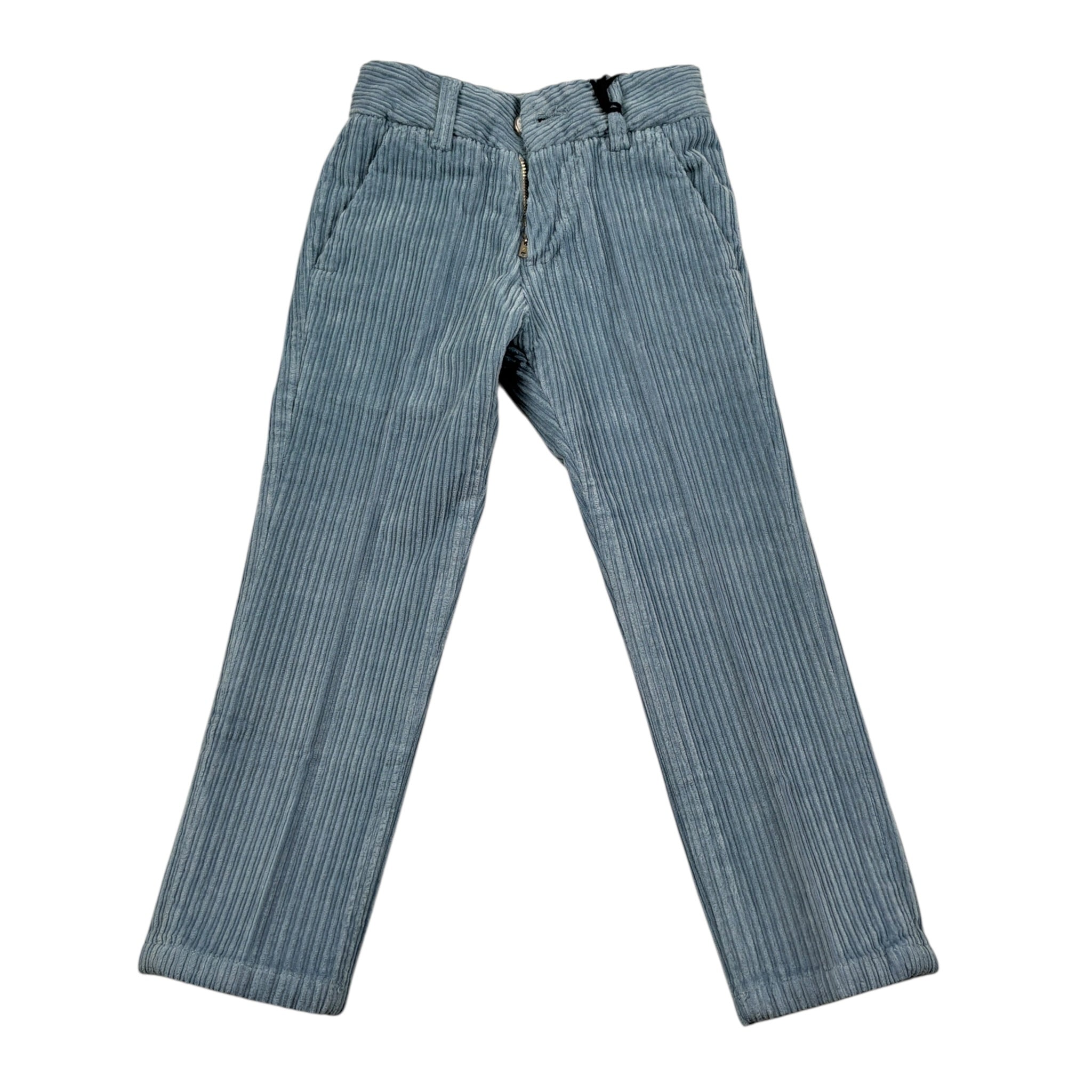 Emanuel Pris Pantalone tinta unita In Vellutto Azzurro per Neonato EPT6255BN AZZURRO EMANUEL PRIS 