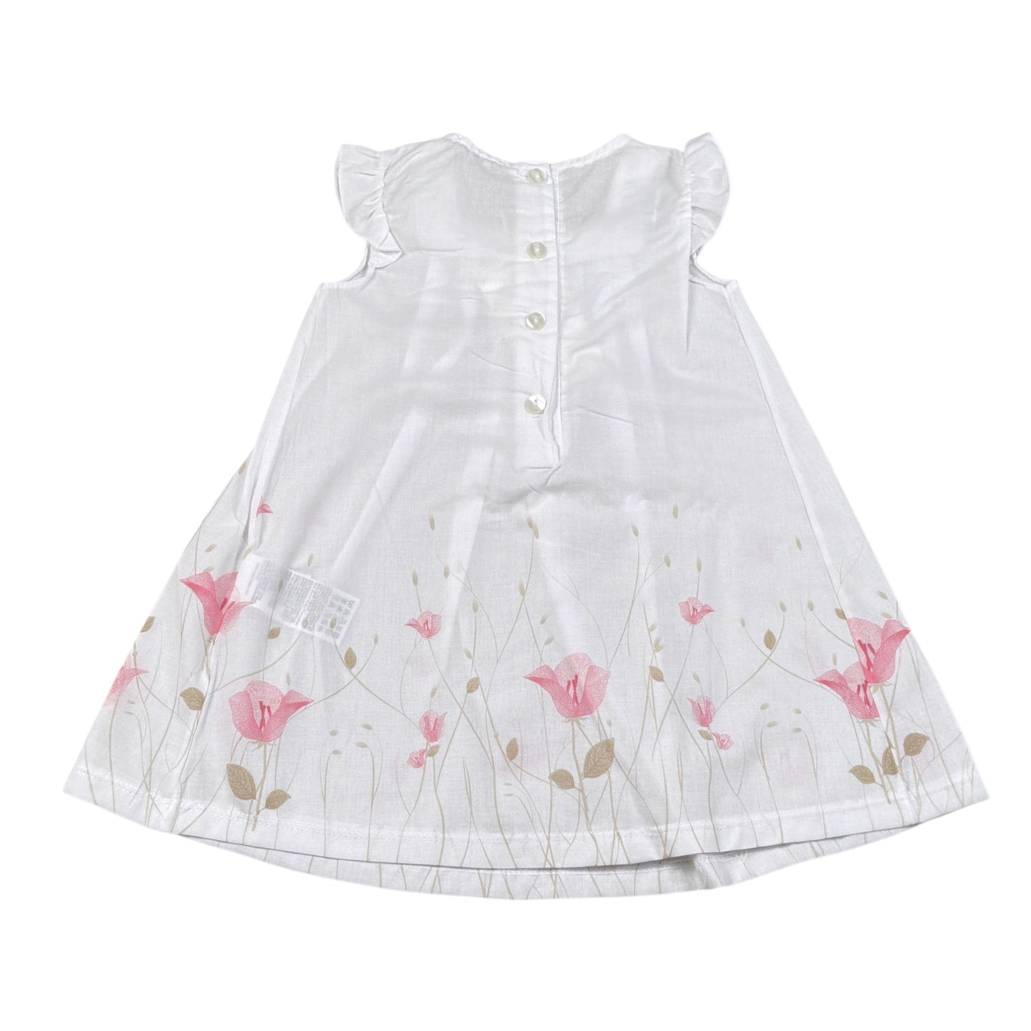 Emc Abito tinta unita con Stampa Fiori Bianco per Neonata AA4020 BIANCO EMC 