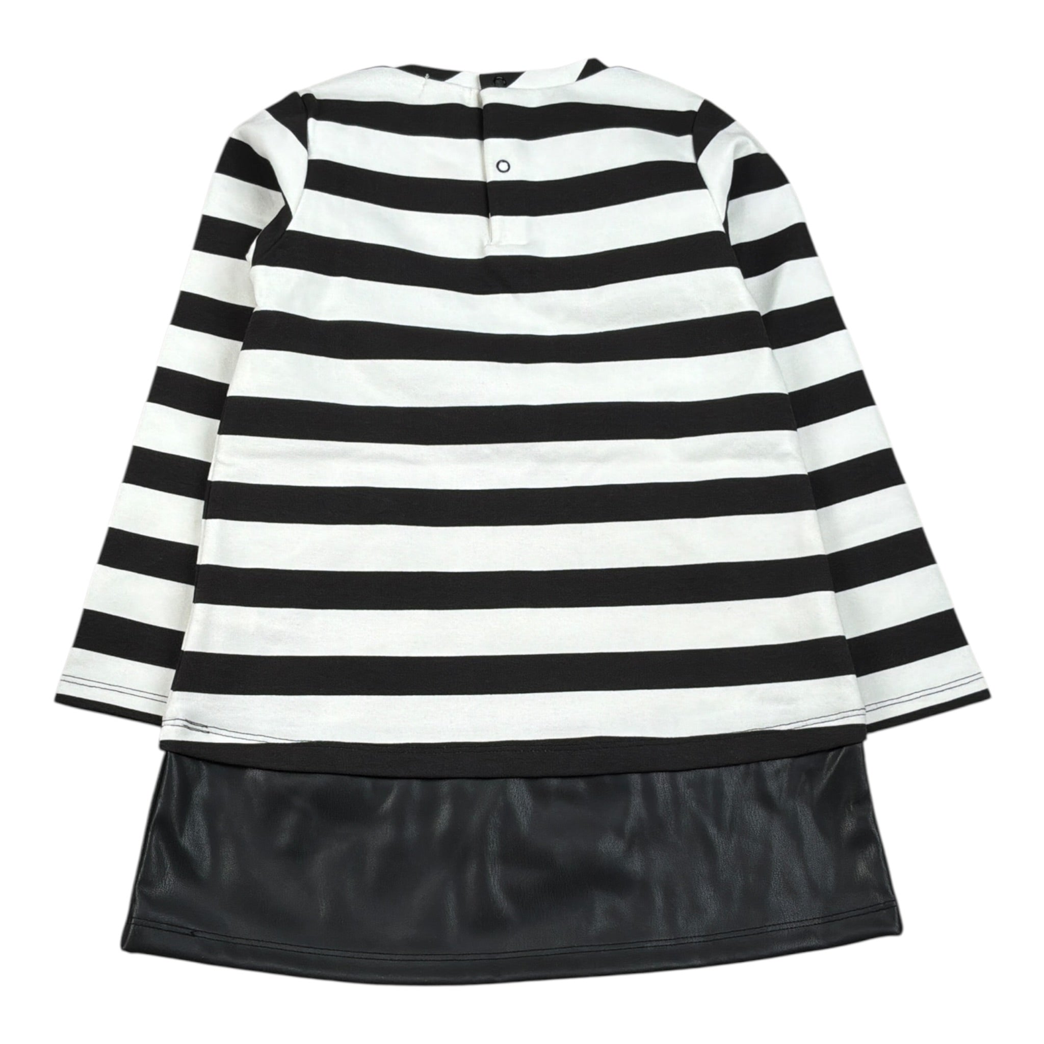 Emc Abito Bicolore con Fantasia A Righe Bianco/Nero per Bambina AA4812 BIANCO/NERO EMC 