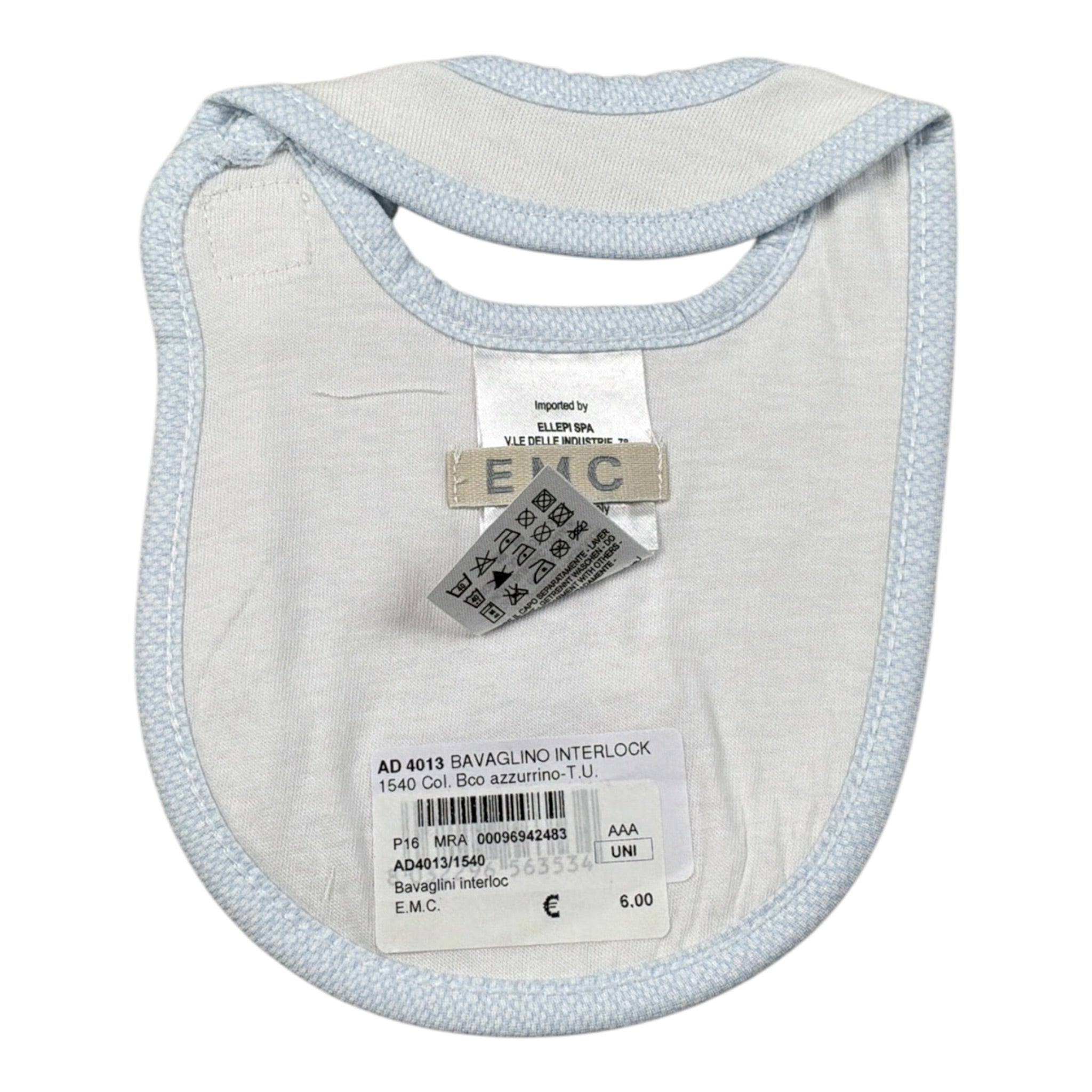 Emc Bavetta tinta unita Bianco per Neonato AD4013 BIANCO EMC 