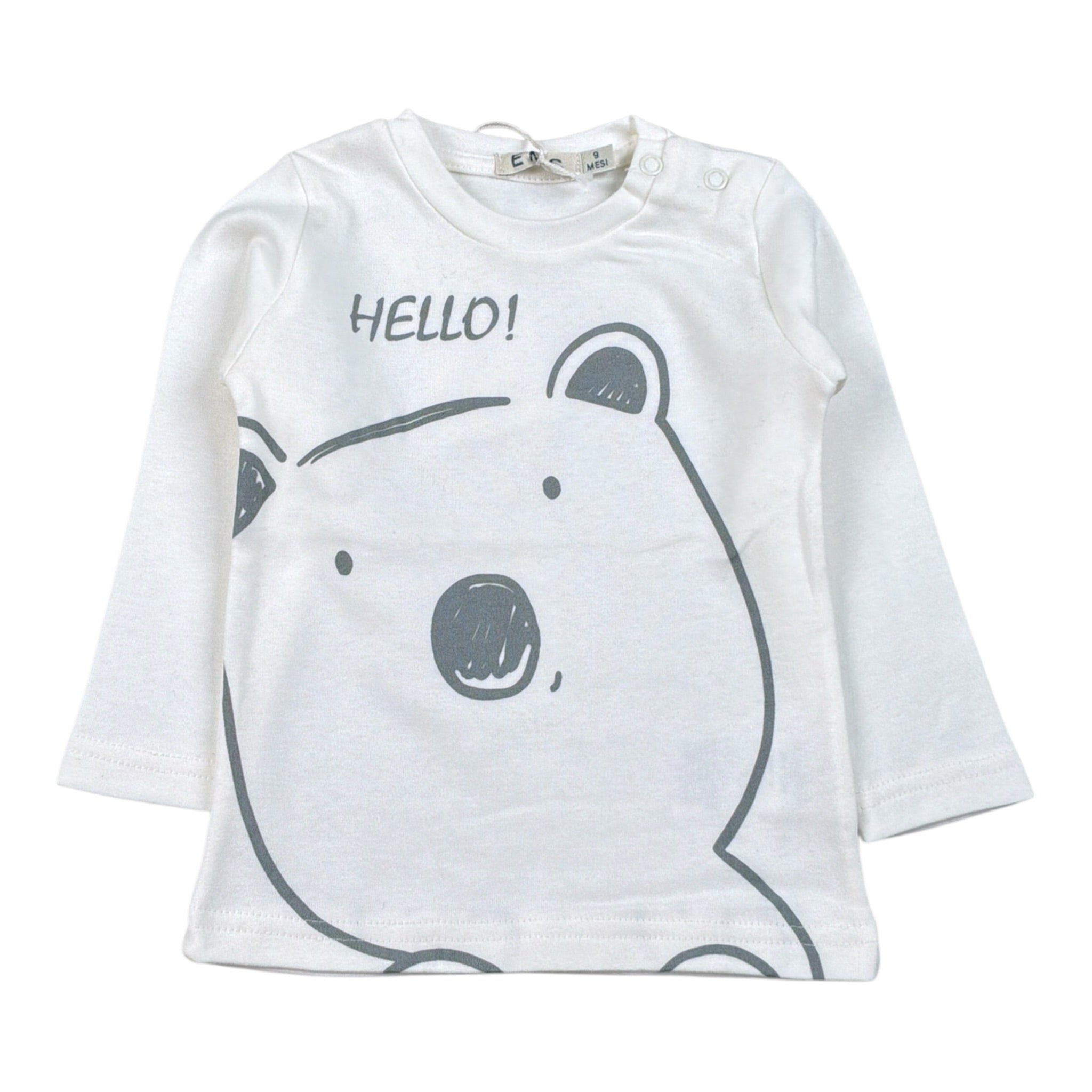 Emc Shirt Girocollo tinta unita con Stampa Bianco per Neonato BX1820 BIANCO EMC 