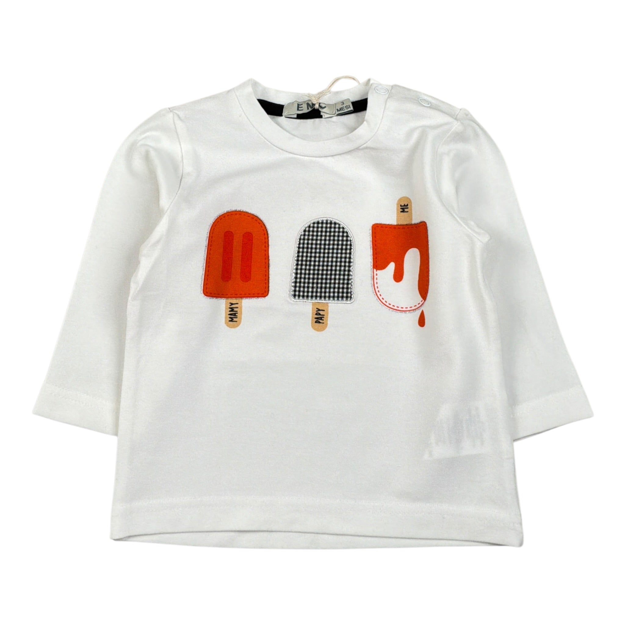 Emc Shirt Girocollo tinta unita con Stampa Bianco per Neonato BX2194 BIANCO EMC 