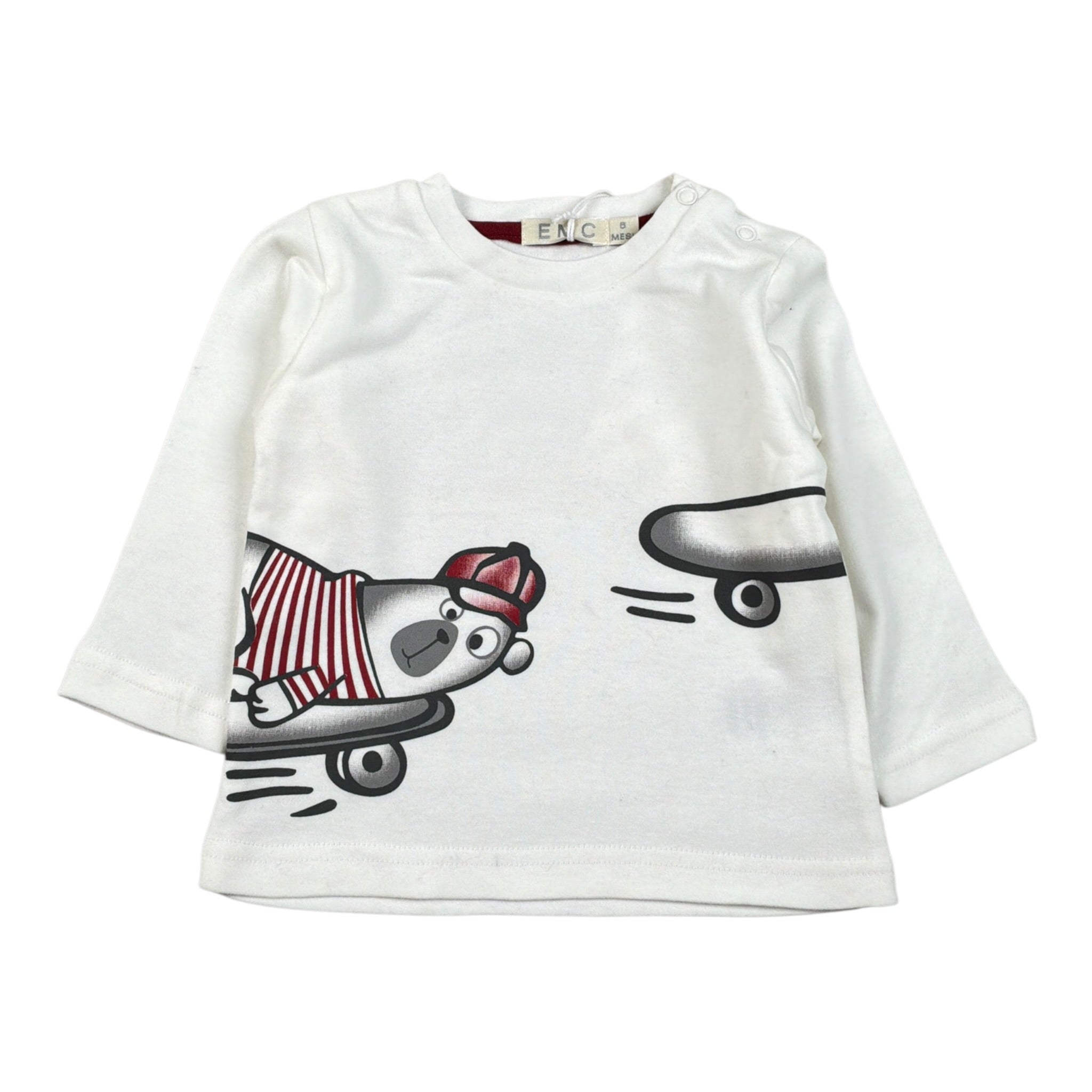 Emc Shirt Girocollo tinta unita con Stampa Bianco per Neonato BX2264 BIANCO EMC 