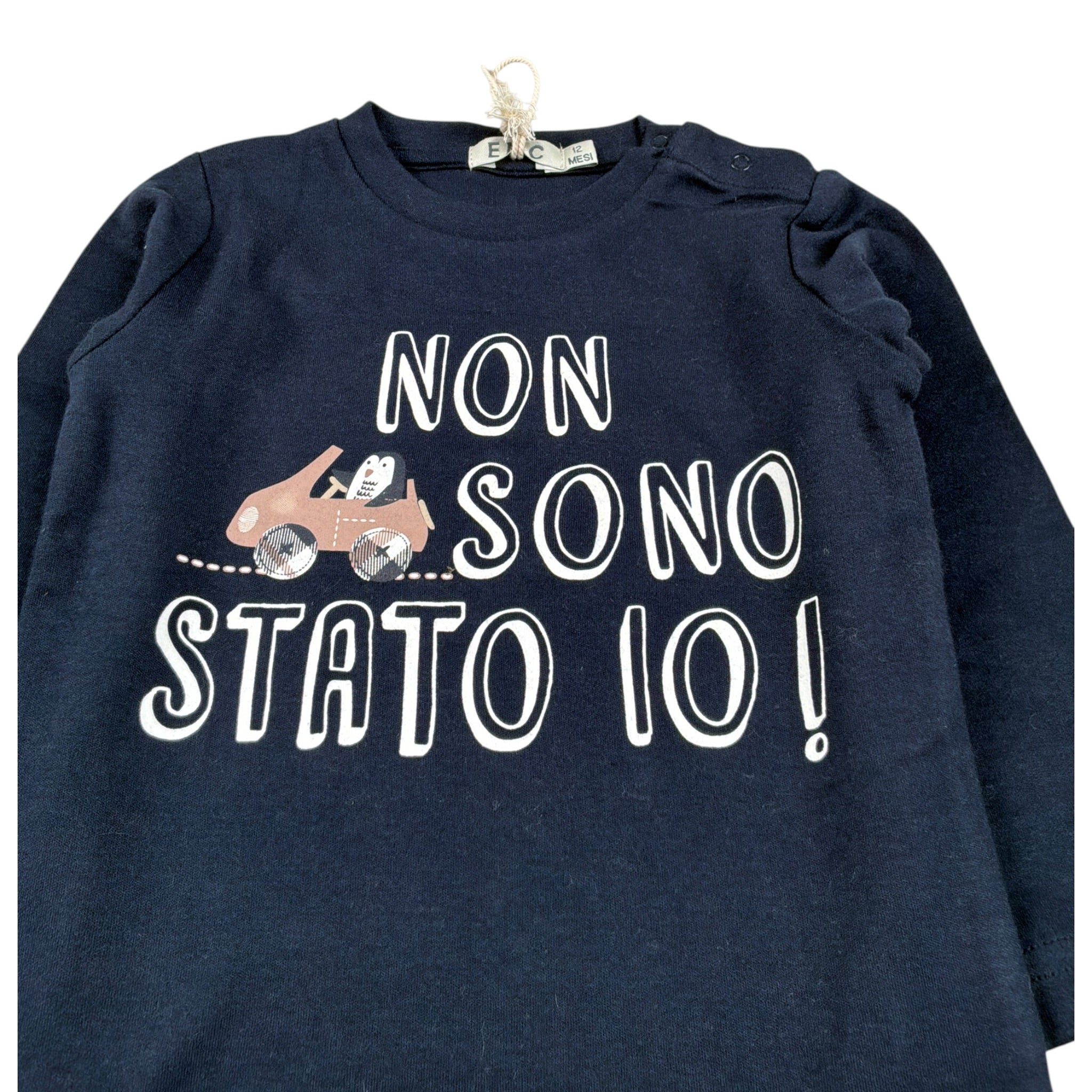 Emc Shirt Girocollo tinta unita con Stampa Blu per Neonato BX2266 BLU EMC 