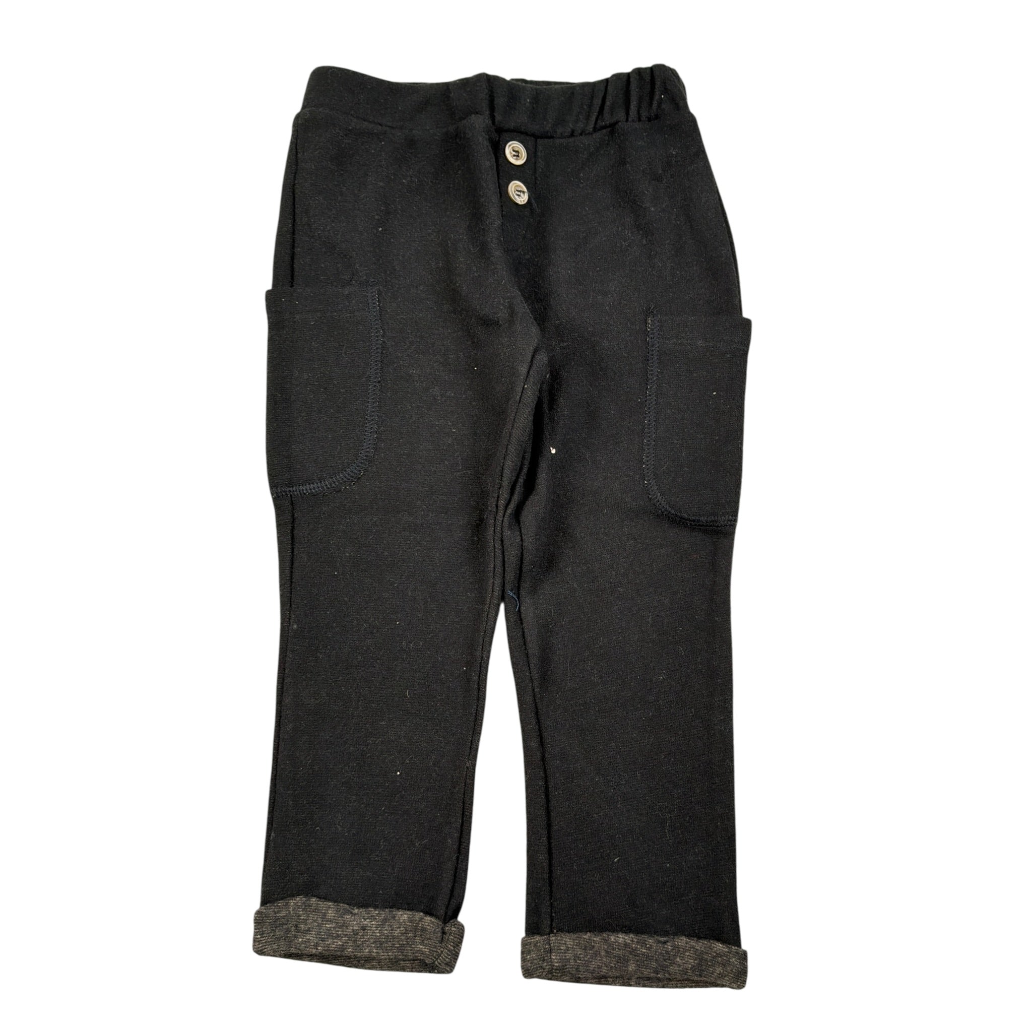 Emc Pantalone tinta unita con Elastico In Vita Nero per Neonato BZ6739 NERO EMC 