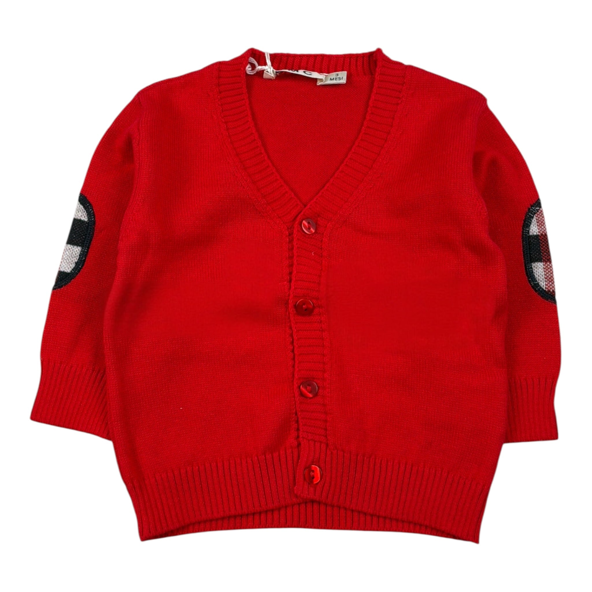 Emc Cardigan tinta unita con Bottoni Rosso per Neonato CE1766 ROSSO EMC 