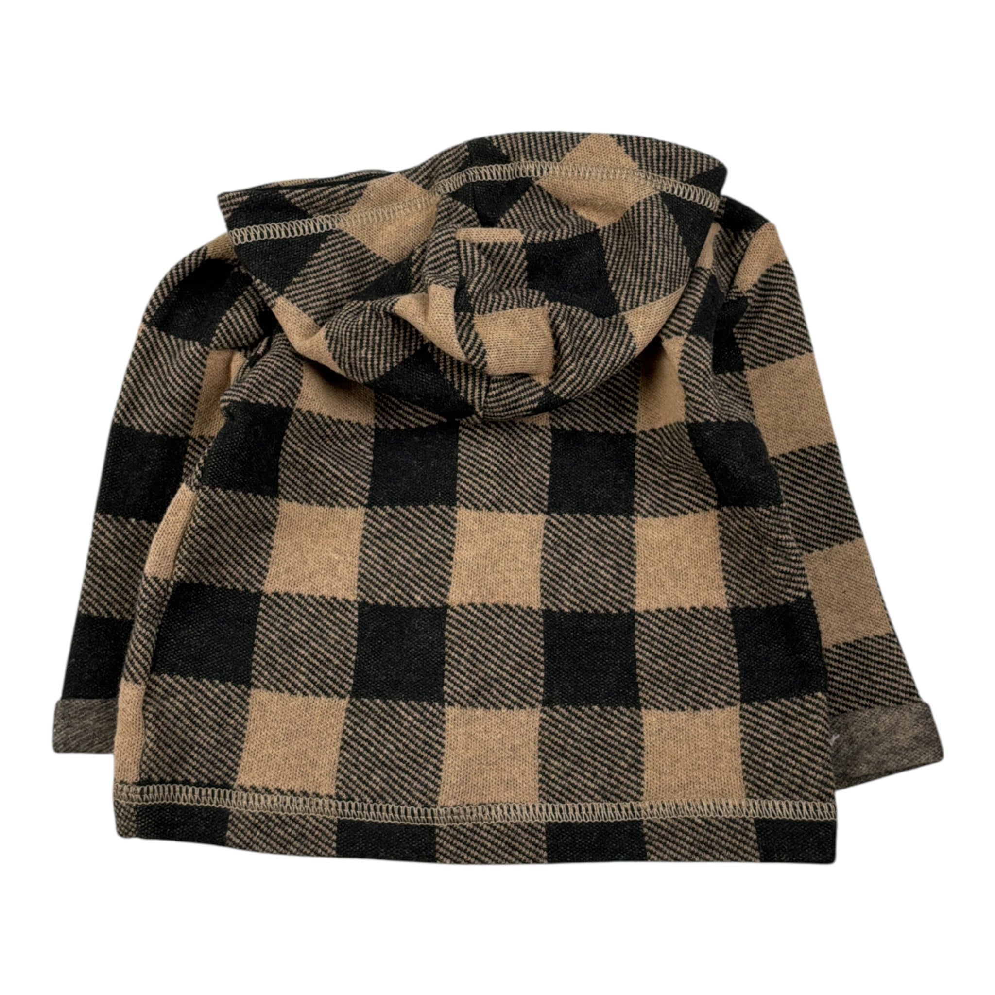 Emc Camicia Bicolore con Fantasia Quadri E Cappuccio Marrone per Neonato CE1768 MARRONE EMC 