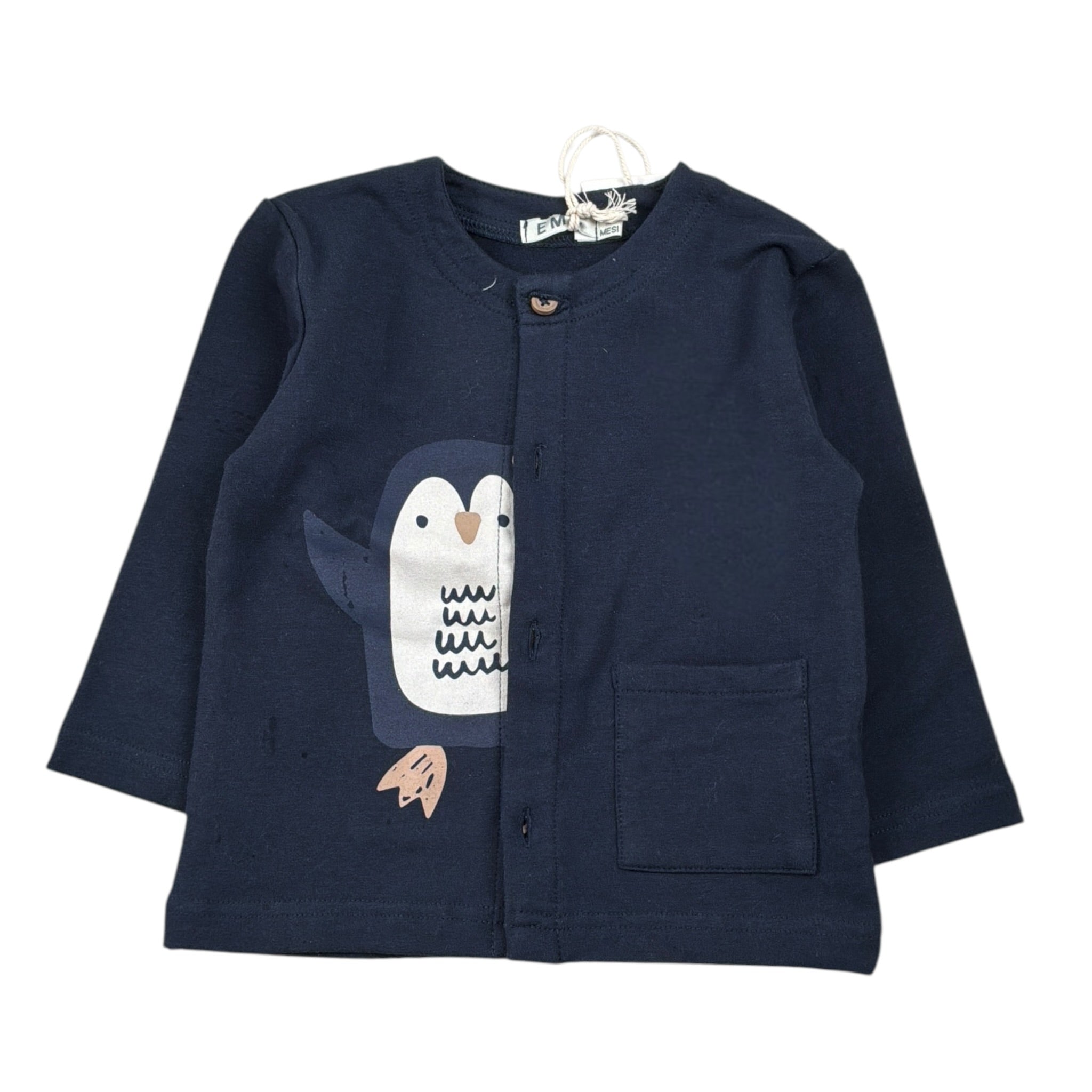 Emc Cardigan tinta unita con Stampa Blu per Neonato CE2037 BLU EMC 