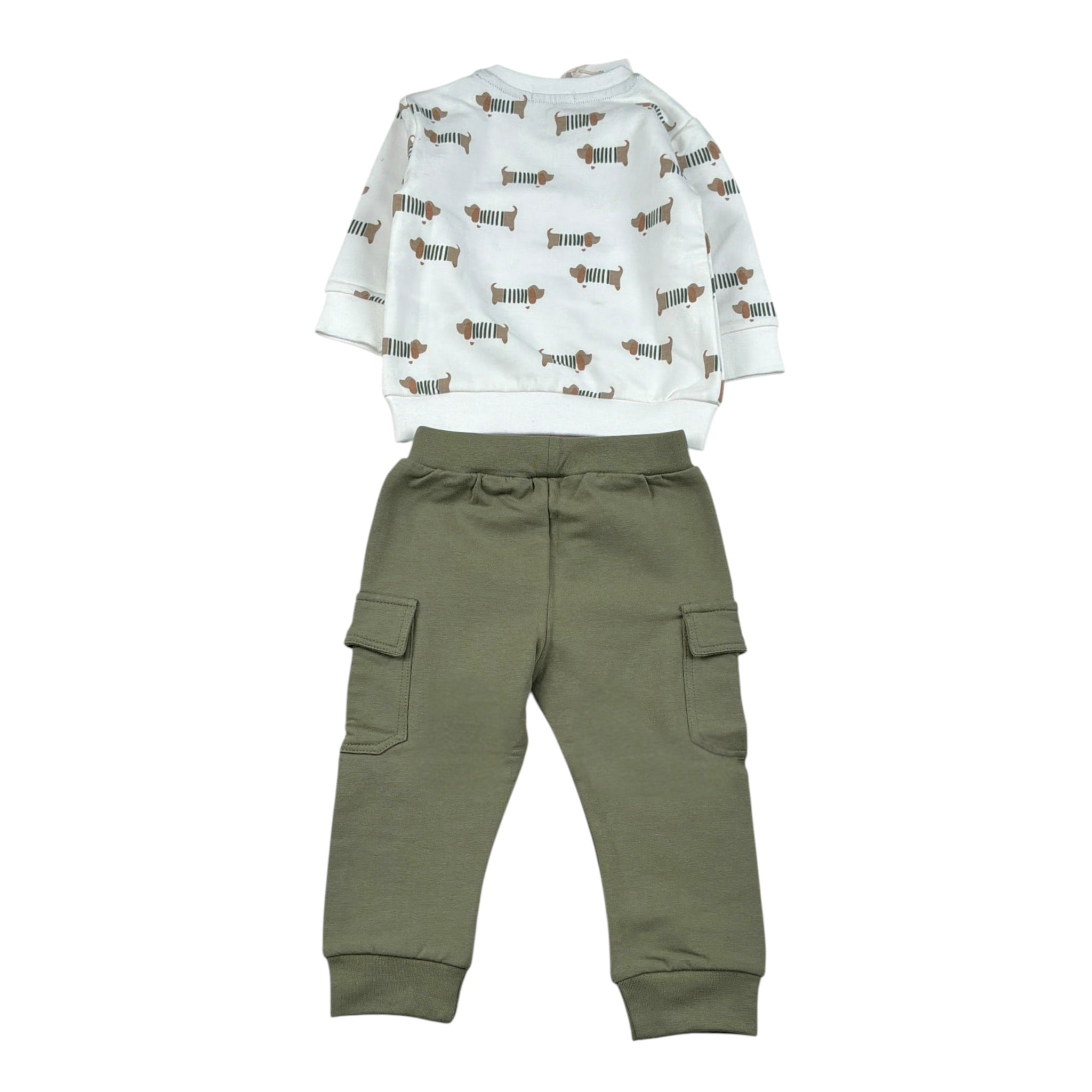 Emc Completo 2Pz Felpa-Pantalone con Stampa Bianco per Neonato CO3702 BIANCO EMC 
