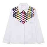 Emilio Pucci Camicia Manica Lunga tinta unita con Ricami Bianco per Bambina PV5A40 BIANCO EMILIO PUCCI 