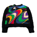 Emilio Pucci Cardigan Stampa Fantasia Nella Parte Posteriore Nero per Bambina PV9A10 NERO EMILIO PUCCI 