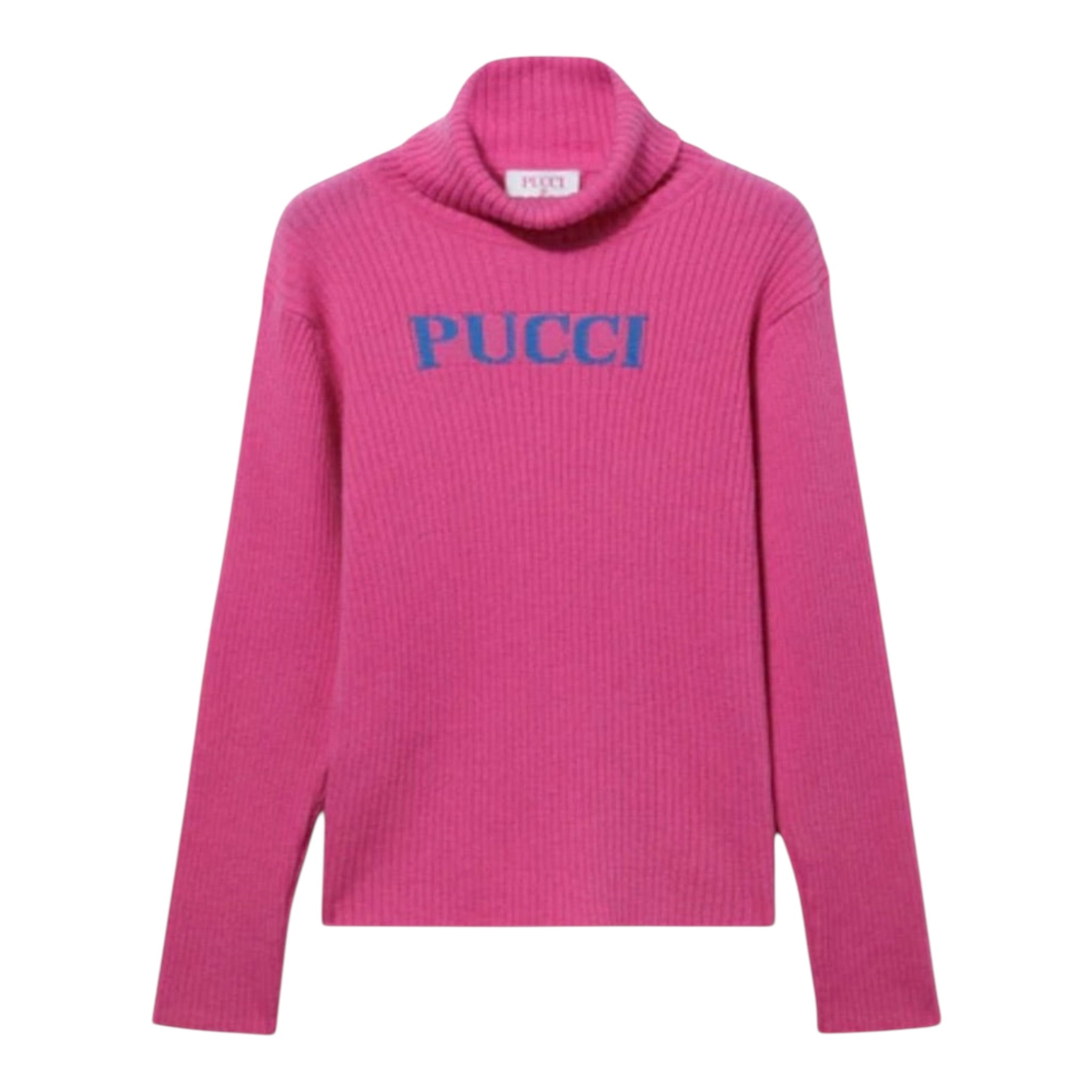 Emilio Pucci Maglia Collo Alto tinta unita con Logo Fuxia per Bambina PV9A40 FUXIA EMILIO PUCCI 
