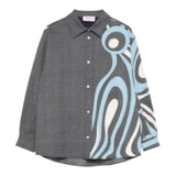 Emilio Pucci Camicia tinta unita con Fantasia Grigio per Bambina PX5A70D0134 GRIGIO EMILIO PUCCI 