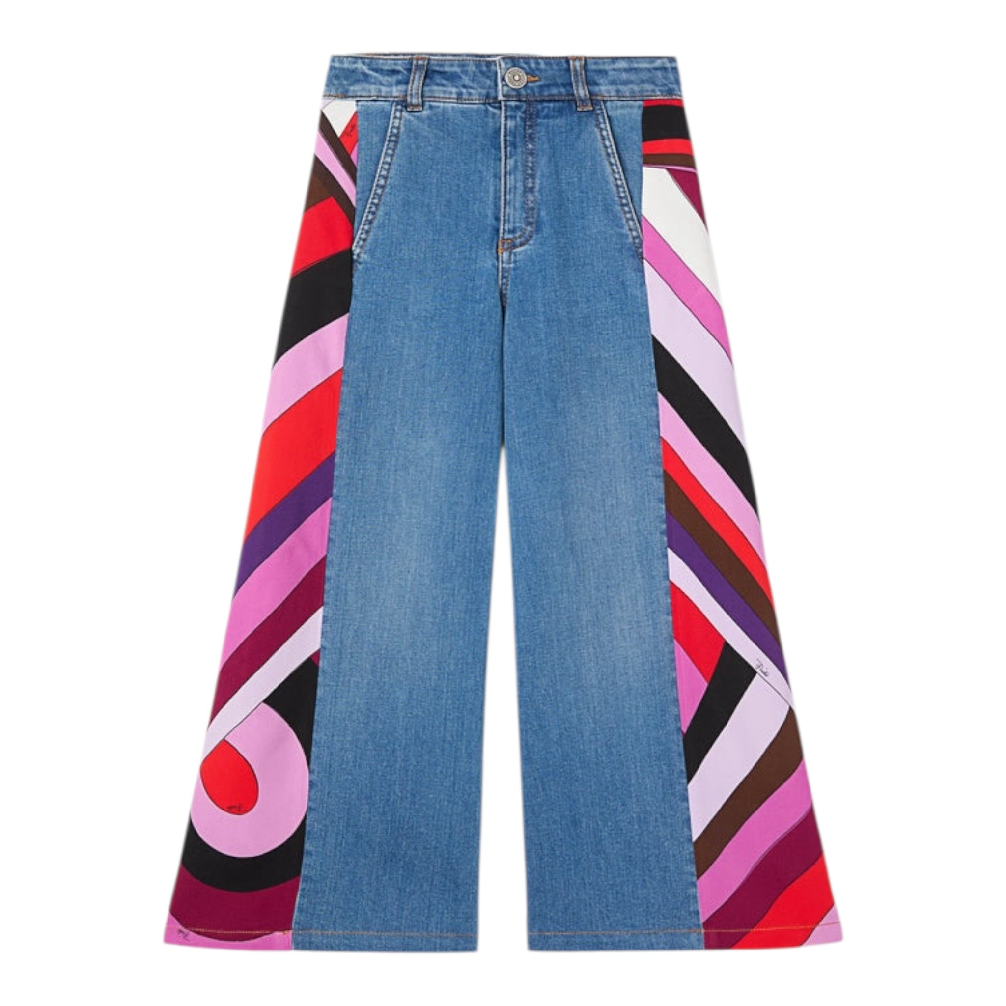 Emilio Pucci Jeans tinta unita con Profili In Contrasto Azzurro per Bambina PX6B00D0101 AZZURRO EMILIO PUCCI 