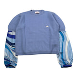 Emilio Pucci Maglia tinta unita con Fantasia Azzurro per Bambina PX9A11W0028 AZZURRO EMILIO PUCCI 