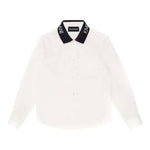 Emporio Armani Camicia tinta unita con Colletto In Contrasto Bianco per Bambino 6R4CJ5 BIANCO EMPORIO ARMANI 