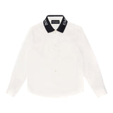 Emporio Armani Camicia tinta unita con Colletto In Contrasto Bianco per Bambino 6R4CJ5 BIANCO EMPORIO ARMANI 