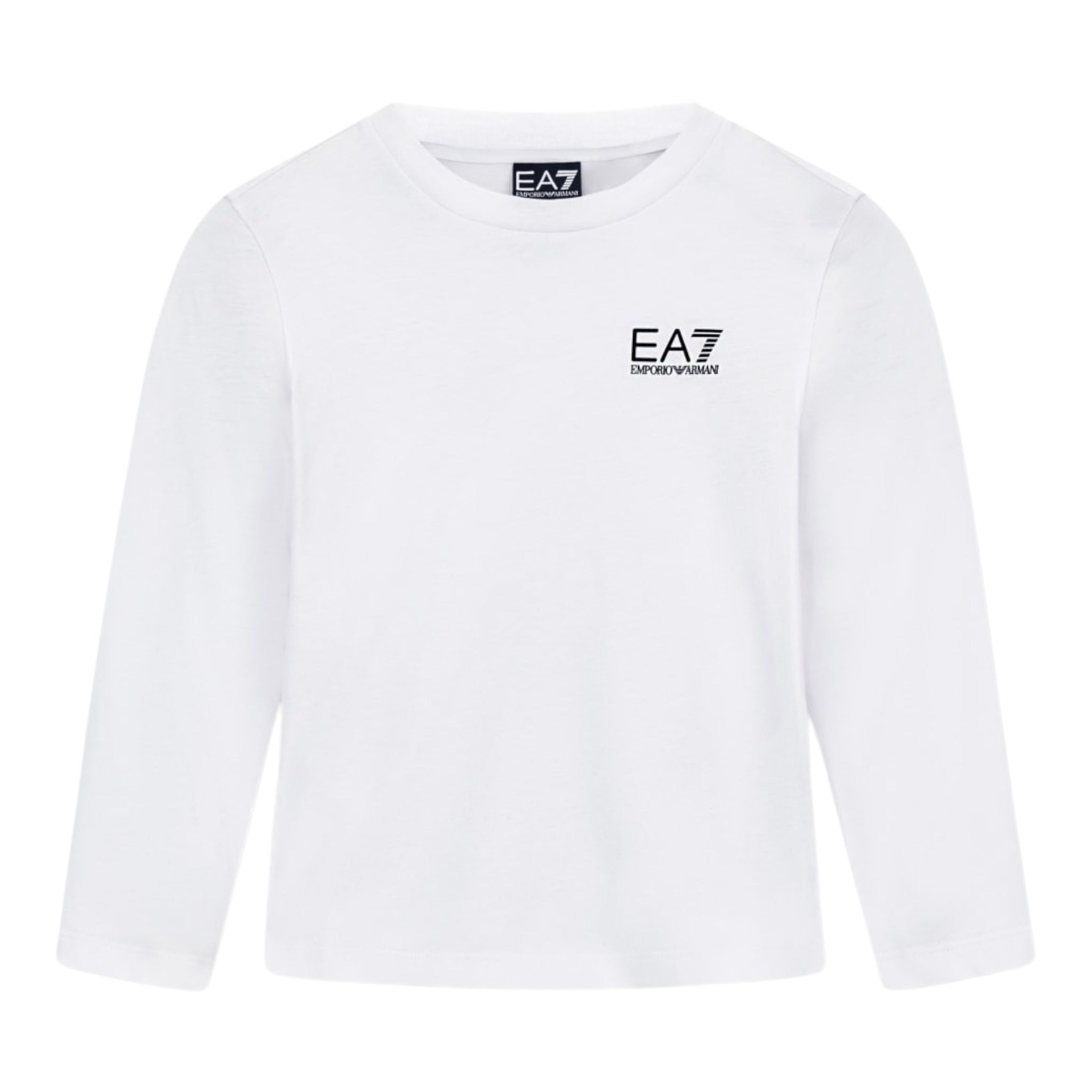 Emporio Armani Shirt Girocollo tinta unita con Logo Bianco per Bambino 7B000021 BIANCO EMPORIO ARMANI 