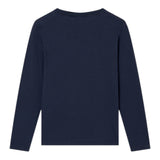 Emporio Armani Shirt Girocollo tinta unita con Logo Blu per Bambino 7B000021 BLU EMPORIO ARMANI 