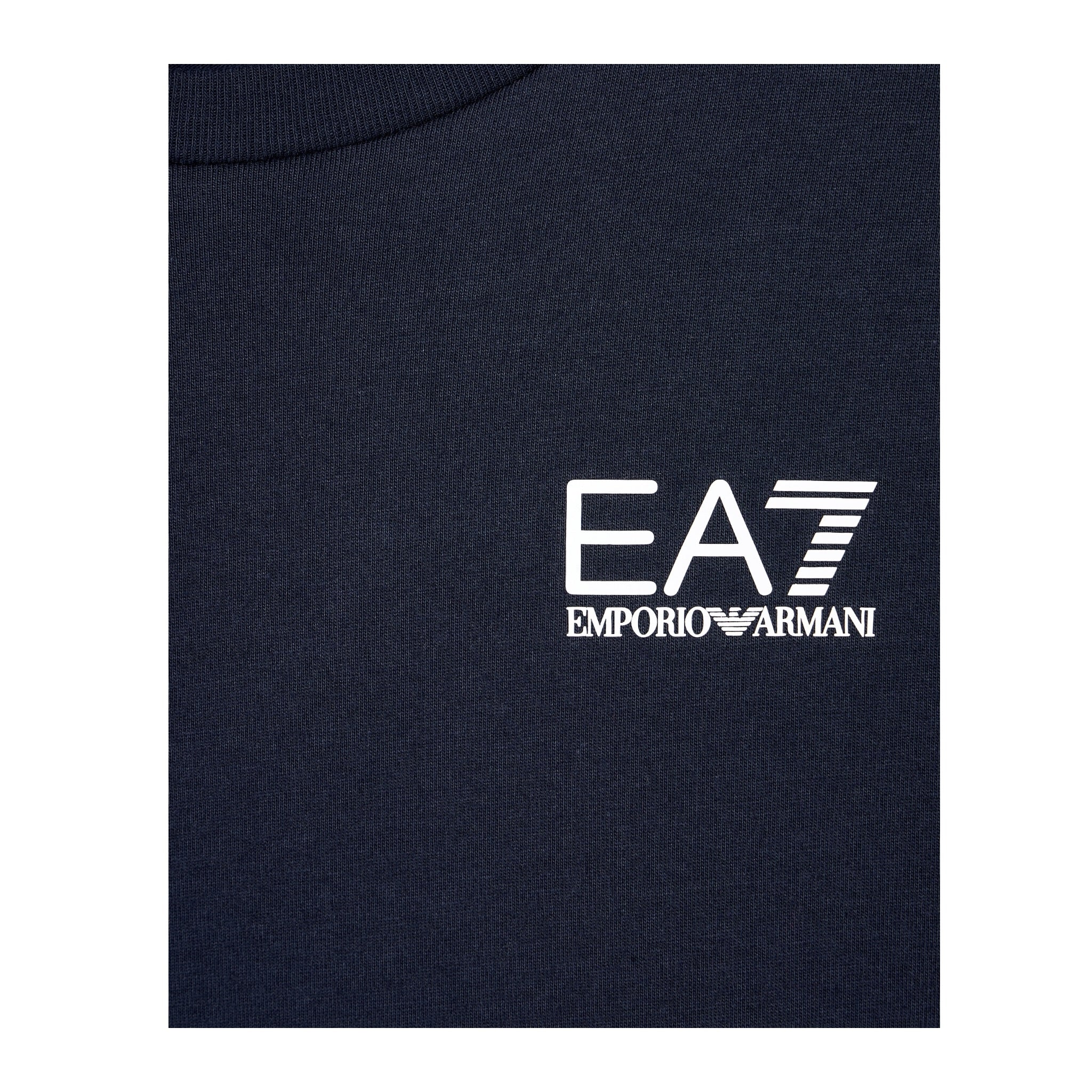 Emporio Armani Shirt Girocollo tinta unita con Logo Blu per Bambino 7B000021 BLU EMPORIO ARMANI 