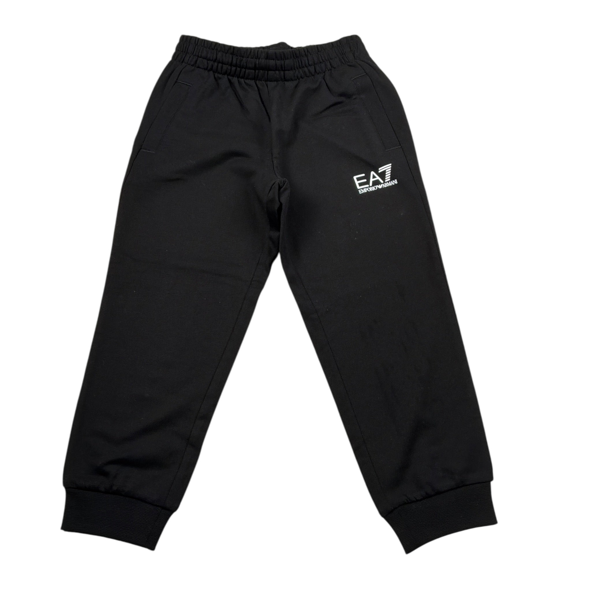 Emporio Armani Pantalone Tuta tinta unita con Logo Nero per Bambino 7B000027 NERO EMPORIO ARMANI 
