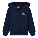 Emporio Armani Felpa con Zip E Cappuccio tinta unita Blu per Bambino 7B000064 BLU EMPORIO ARMANI 