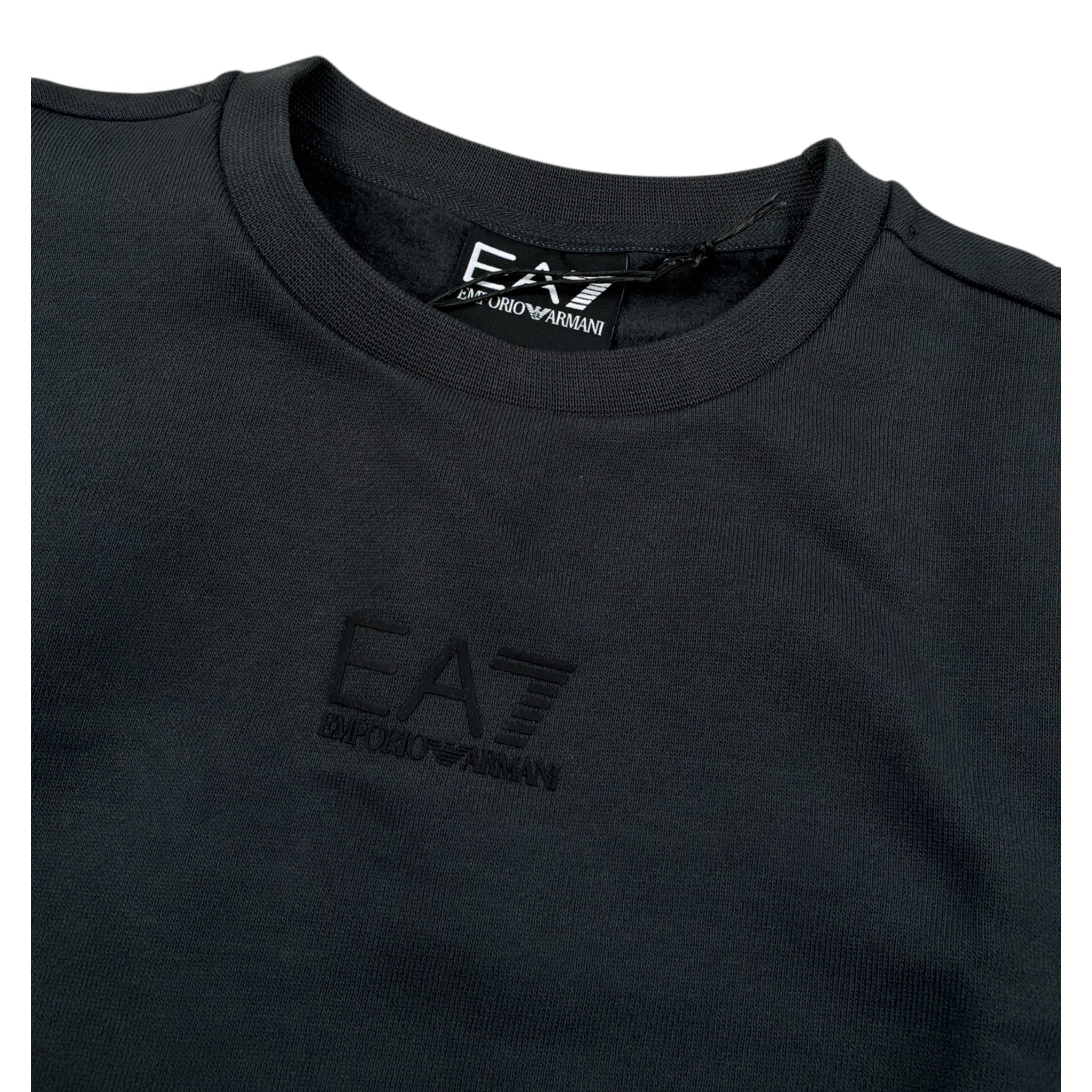 Emporio Armani Felpa Chiusa Girocollo tinta unita con Logo Grigio per Bambino 7B000161 GRIGIO EMPORIO ARMANI 