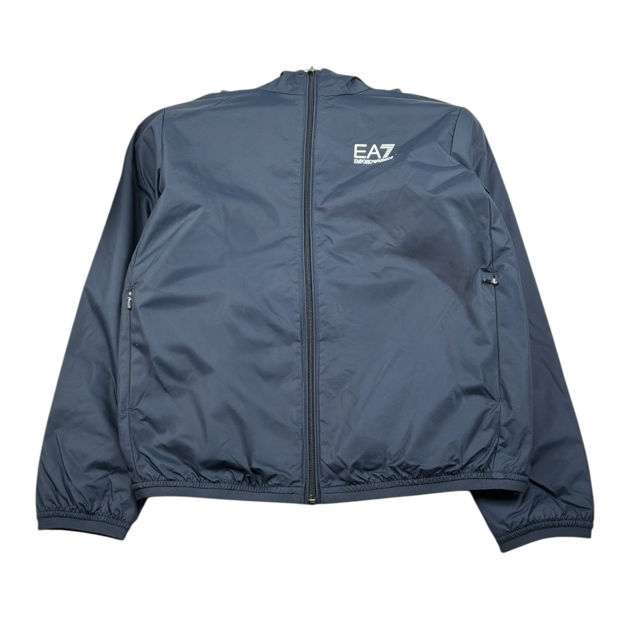 Emporio Armani Giubbino tinta unita con Zip E Cappuccio Blu per Bambino 7B000165 BLU EMPORIO ARMANI 