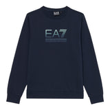 Emporio Armani Felpa Chiusa Girocollo tinta unita con Stampa Blu per Bambino 7B000170X BLU EMPORIO ARMANI 