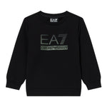 Emporio Armani Felpa Chiusa Girocollo tinta unita con Stampa Nero per Bambino 7B000170X NERO EMPORIO ARMANI 