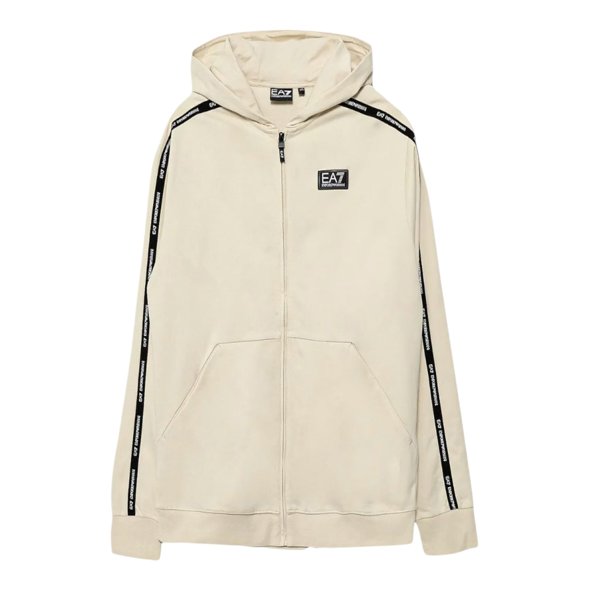 Emporio Armani Felpa tinta unita con Zip E Cappuccio Beige per Bambino 7B000193 BEIGE EMPORIO ARMANI 