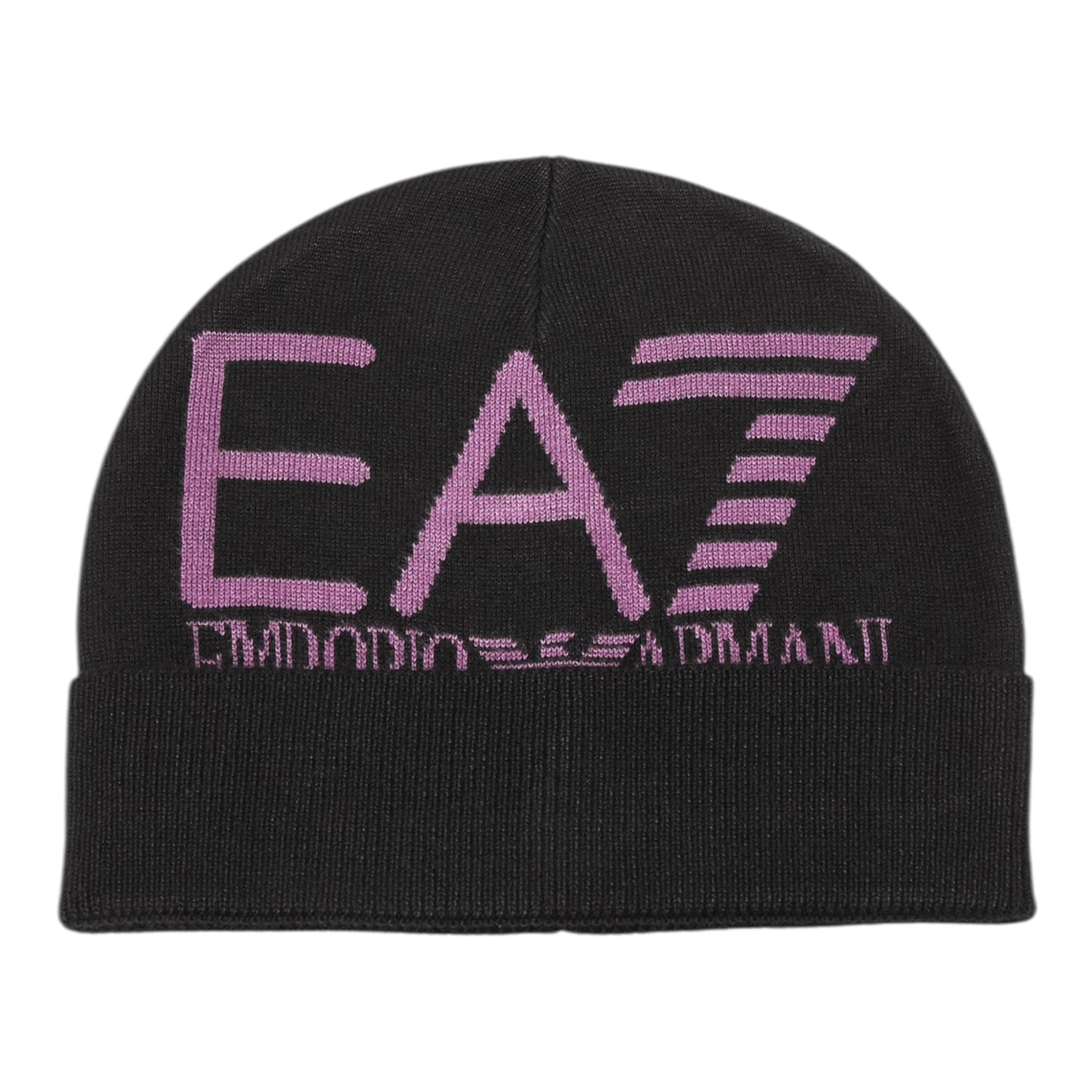 Emporio Armani Cappello tinta unita con Logo Nero per Bambina 7X000006A NERO EMPORIO ARMANI 