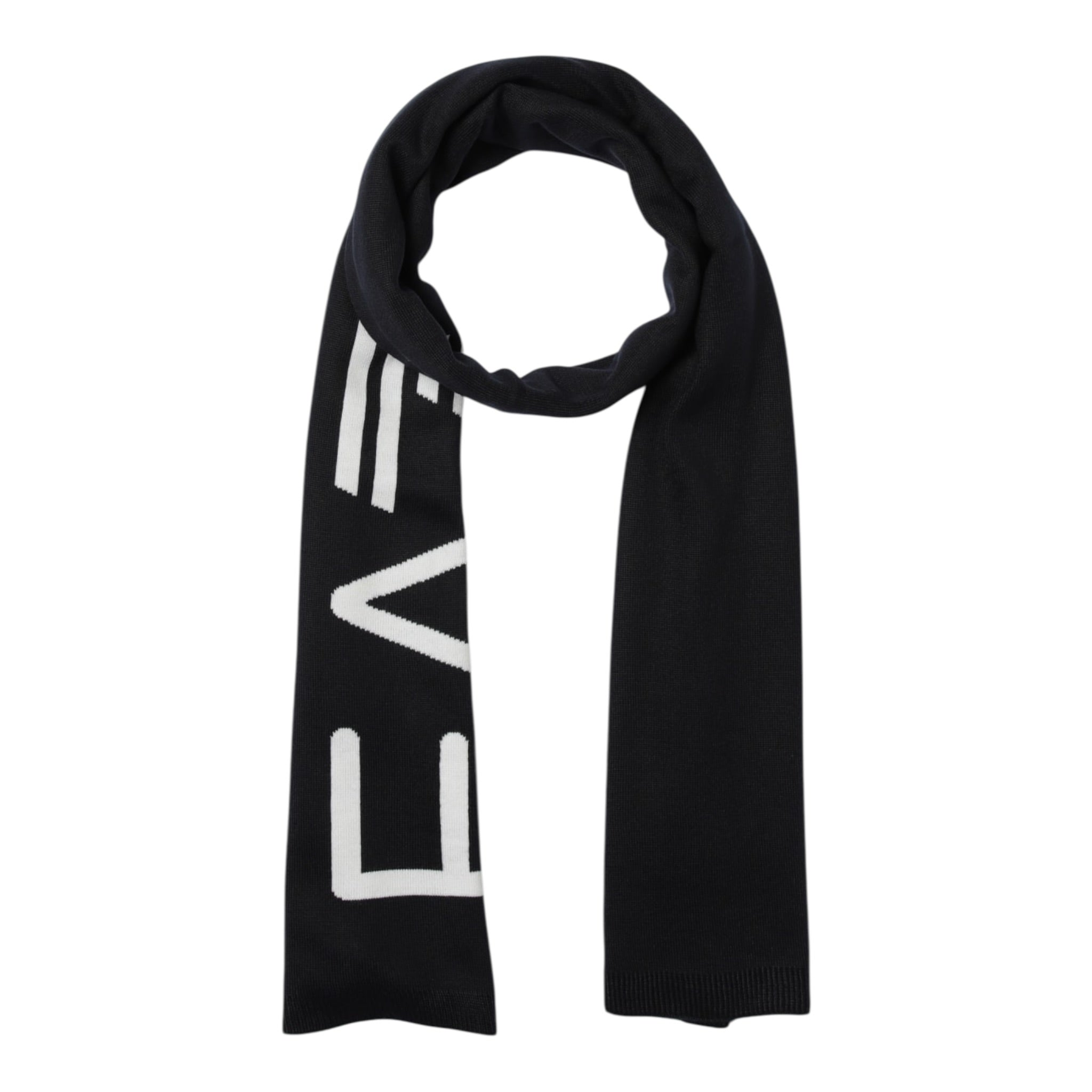 Emporio Armani Sciarpa tinta unita con Logo In Contrasto Blu per Bambino 7X000007 BLU EMPORIO ARMANI 