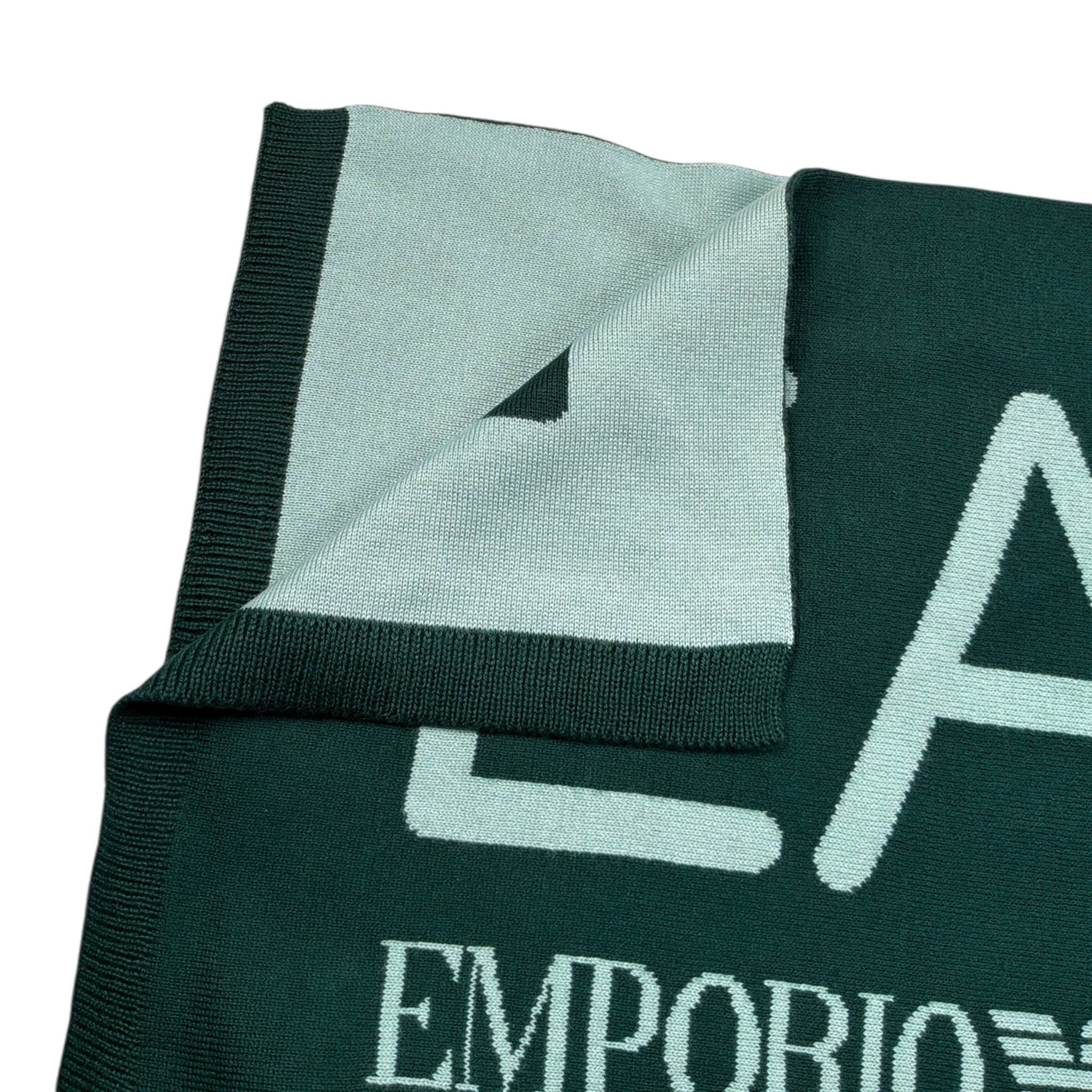 Emporio Armani Sciarpa tinta unita con Logo In Contrasto Verde per Bambino 7X000007 VERDE EMPORIO ARMANI 