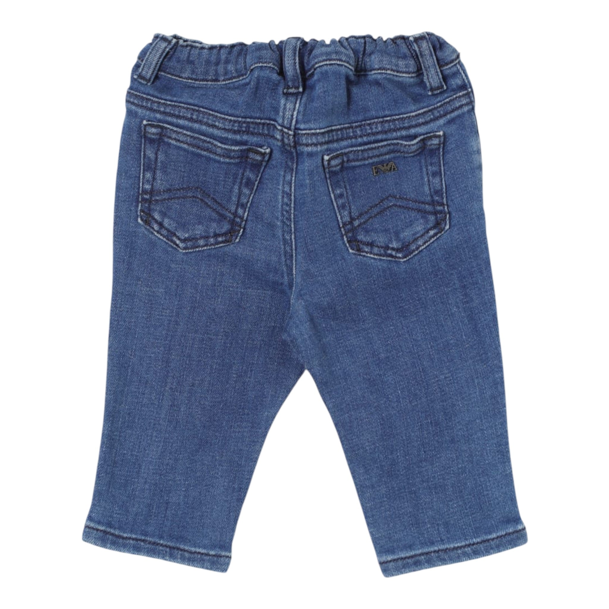 Emporio Armani Jeans tinta unita con Elastico In Vita Blu per Neonato 8NHJ09 BLU EMPORIO ARMANI 