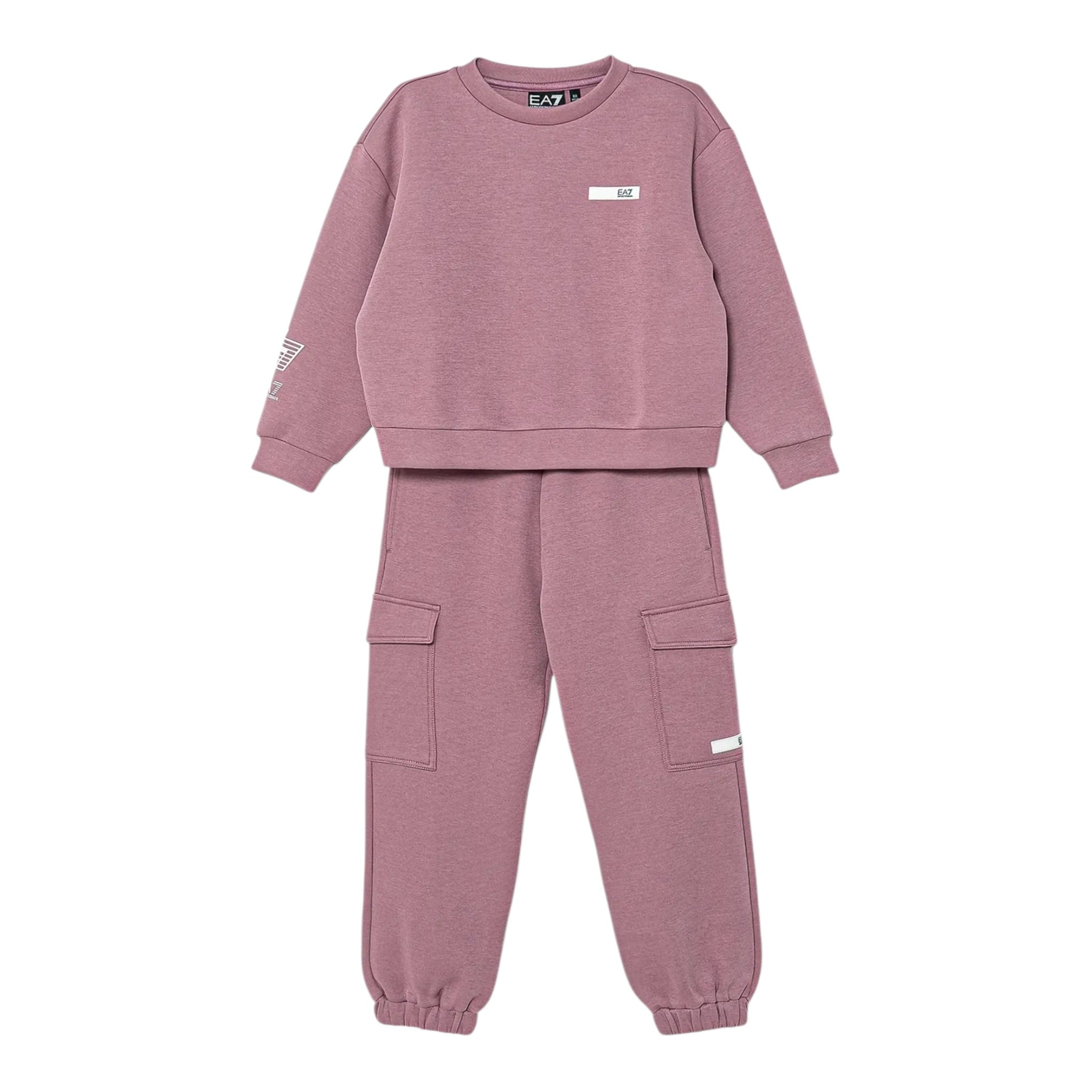 Emporio Armani Completo 2 Pezzi Felpa-Pantalone tinta unita Viola per Bambina AF131511 VIOLA EMPORIO ARMANI 