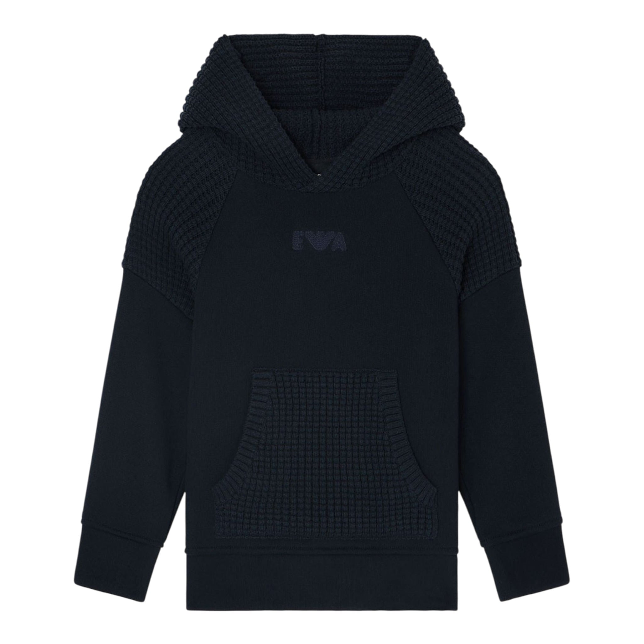 Emporio Armani Felpa Chiusa con Cappuccio tinta unita Blu per Bambino EB000551 BLU EMPORIO ARMANI 