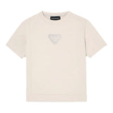 Emporio Armani T-Shirt Girocollo tinta unita con Logo Beige per Bambino EB000813 BEIGE EMPORIO ARMANI 