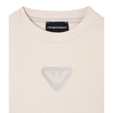 Emporio Armani T-Shirt Girocollo tinta unita con Logo Beige per Bambino EB000813 BEIGE EMPORIO ARMANI 