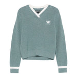Emporio Armani Maglia tinta unita Scollo A V Verde per Bambina EG000373 VERDE EMPORIO ARMANI 