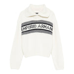 Emporio Armani Maglia con Colletto tinta unita con Logo Panna per Bambino EG000432 PANNA EMPORIO ARMANI 