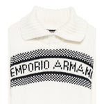 Emporio Armani Maglia con Colletto tinta unita con Logo Panna per Bambino EG000432 PANNA EMPORIO ARMANI 