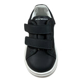 Emporio Armani Sneakers tinta unita con Strappi Blu per Bambino XMX022 BLU EMPORIO ARMANI 