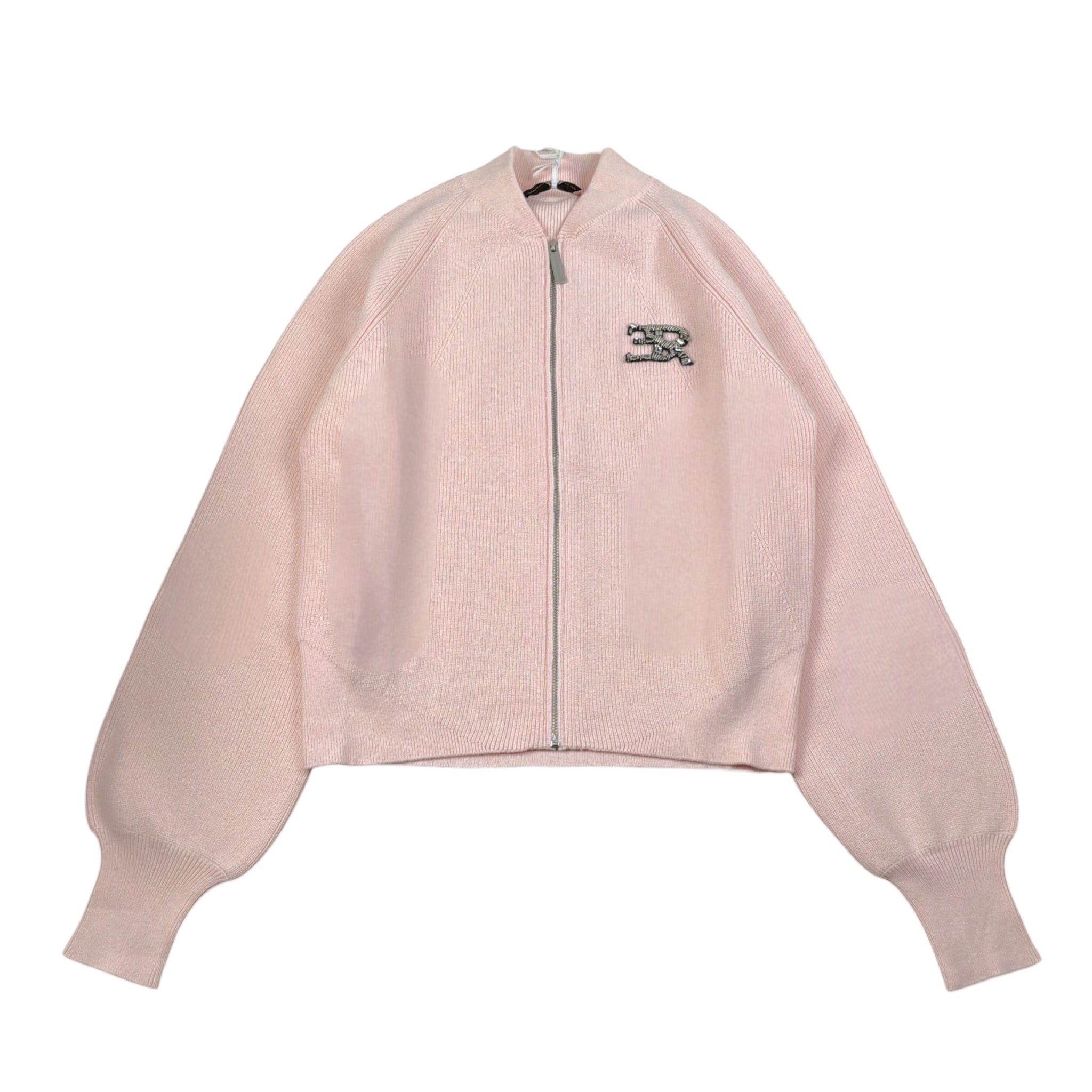 Ermanno Scervino Felpa In Maglia tinta unita con Zip Rosa per Bambina SFMA038 ROSA ERMANNO SCERVINO 