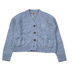 Ermanno Scervino Cardigan tinta unita con Logo Azzurro per Bambina SFMA041 AZZURRO ERMANNO SCERVINO 