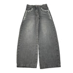 Ermanno Scervino Jeans tinta unita con Applicazioni Nero per Bambina SFPA050 NERO ERMANNO SCERVINO 