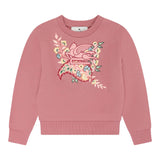 Etro Felpa Chiusa Girocollo tinta unita con Ricamo Rosa per Bambina GV4A60 ROSA ETRO 